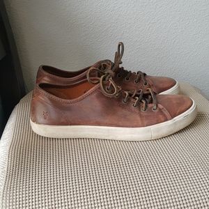 Frye Brown Distressed Leather Shoes